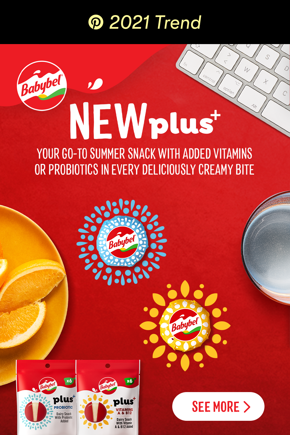 Babybel Plus+, with added vitamins or probiotics